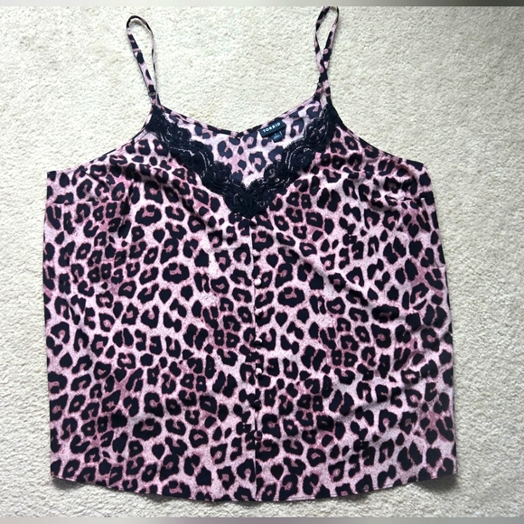 torrid Tops - Torrid Pink Leopard Print Swing Camisole Top Size 1X